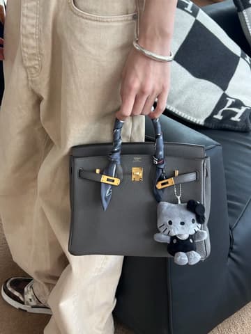 皮面乾淨無紋的錫器灰 Birkin 25