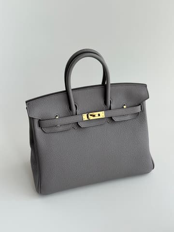 皮面乾淨無紋的錫器灰 Birkin 25