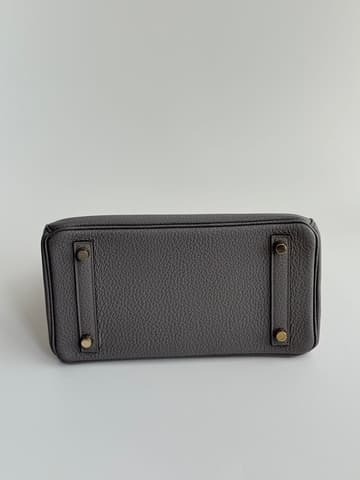 皮面乾淨無紋的錫器灰 Birkin 25