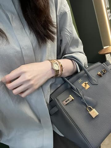皮面乾淨無紋的錫器灰 Birkin 25