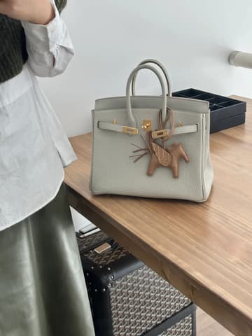 未使用閒置新80 珍珠灰金扣 Birkin 25 Togo 皮 金扣