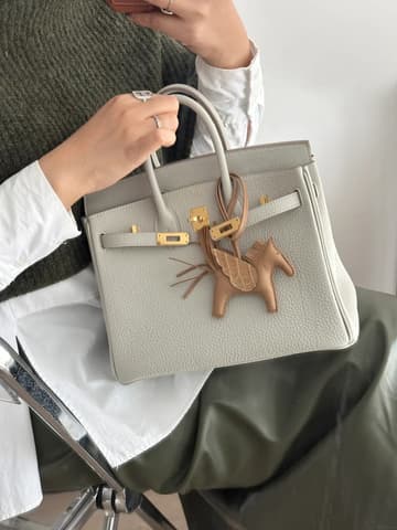 未使用閒置新80 珍珠灰金扣 Birkin 25 Togo 皮 金扣