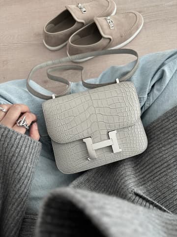 未使用閒置新80 珍珠灰金扣 Birkin 25 Togo 皮 金扣