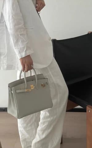 未使用閒置新80 珍珠灰金扣 Birkin 25 Togo 皮 金扣