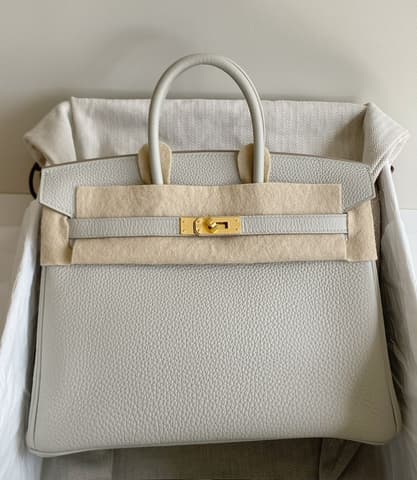 未使用閒置新80 珍珠灰金扣 Birkin 25 Togo 皮 金扣