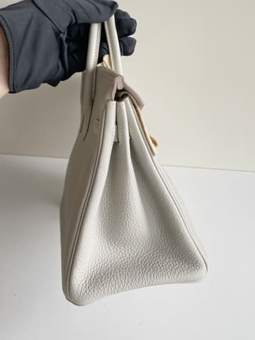 未使用閒置新80 珍珠灰金扣 Birkin 25 Togo 皮 金扣