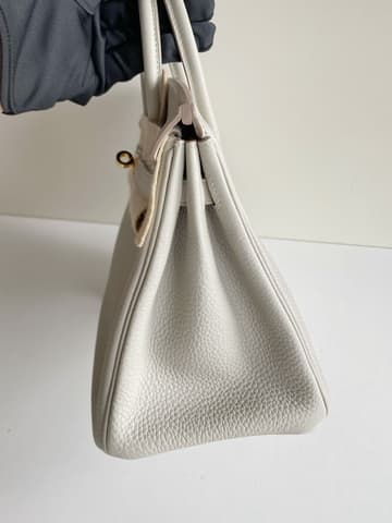 未使用閒置新80 珍珠灰金扣 Birkin 25 Togo 皮 金扣