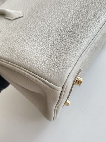 未使用閒置新80 珍珠灰金扣 Birkin 25 Togo 皮 金扣