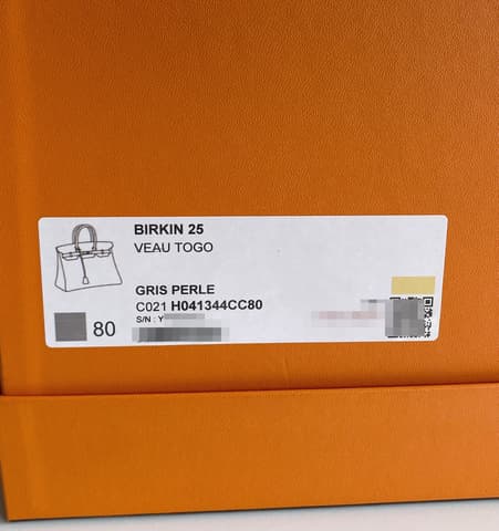 未使用閒置新80 珍珠灰金扣 Birkin 25 Togo 皮 金扣