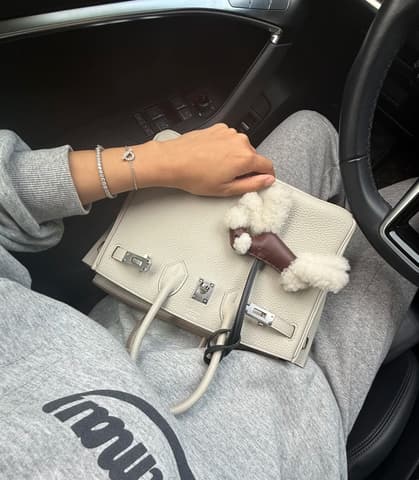 未使用閒置新奶昔白銀扣 Birkin 25