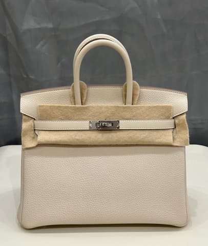 未使用閒置新奶昔白銀扣 Birkin 25