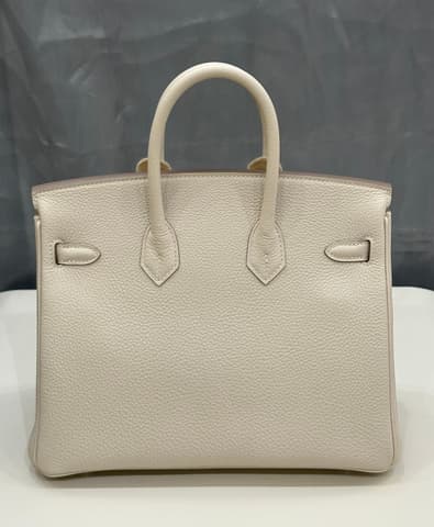 未使用閒置新奶昔白銀扣 Birkin 25