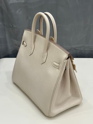 未使用閒置新奶昔白銀扣 Birkin 25