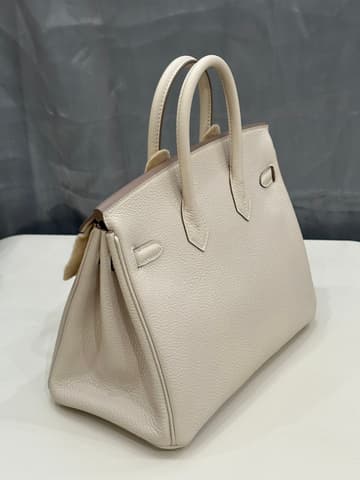 未使用閒置新奶昔白銀扣 Birkin 25