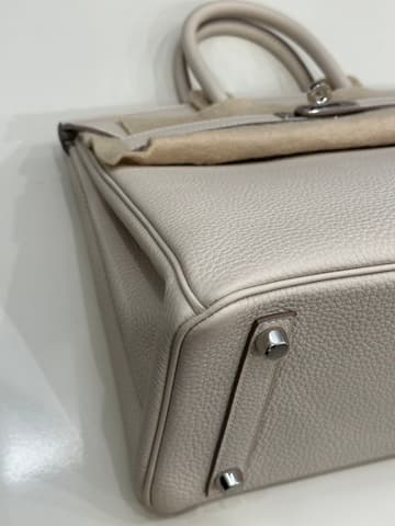 未使用閒置新奶昔白銀扣 Birkin 25