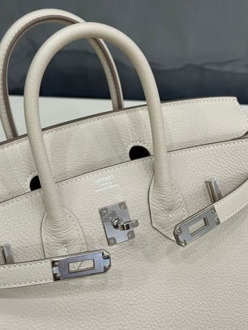 未使用閒置新奶昔白銀扣 Birkin 25