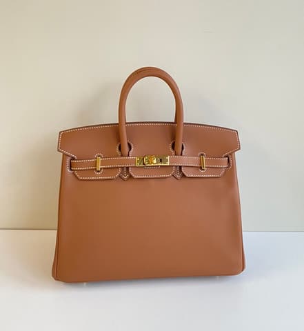 二手 97－98 新金棕色金扣 Birkin 25