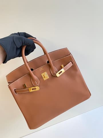 二手 97－98 新金棕色金扣 Birkin 25