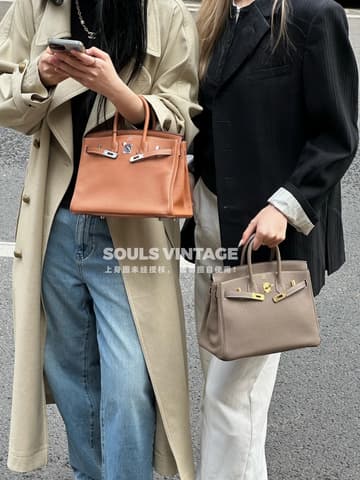 二手 97－98 新金棕色金扣 Birkin 25