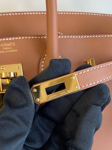 二手 97－98 新金棕色金扣 Birkin 25