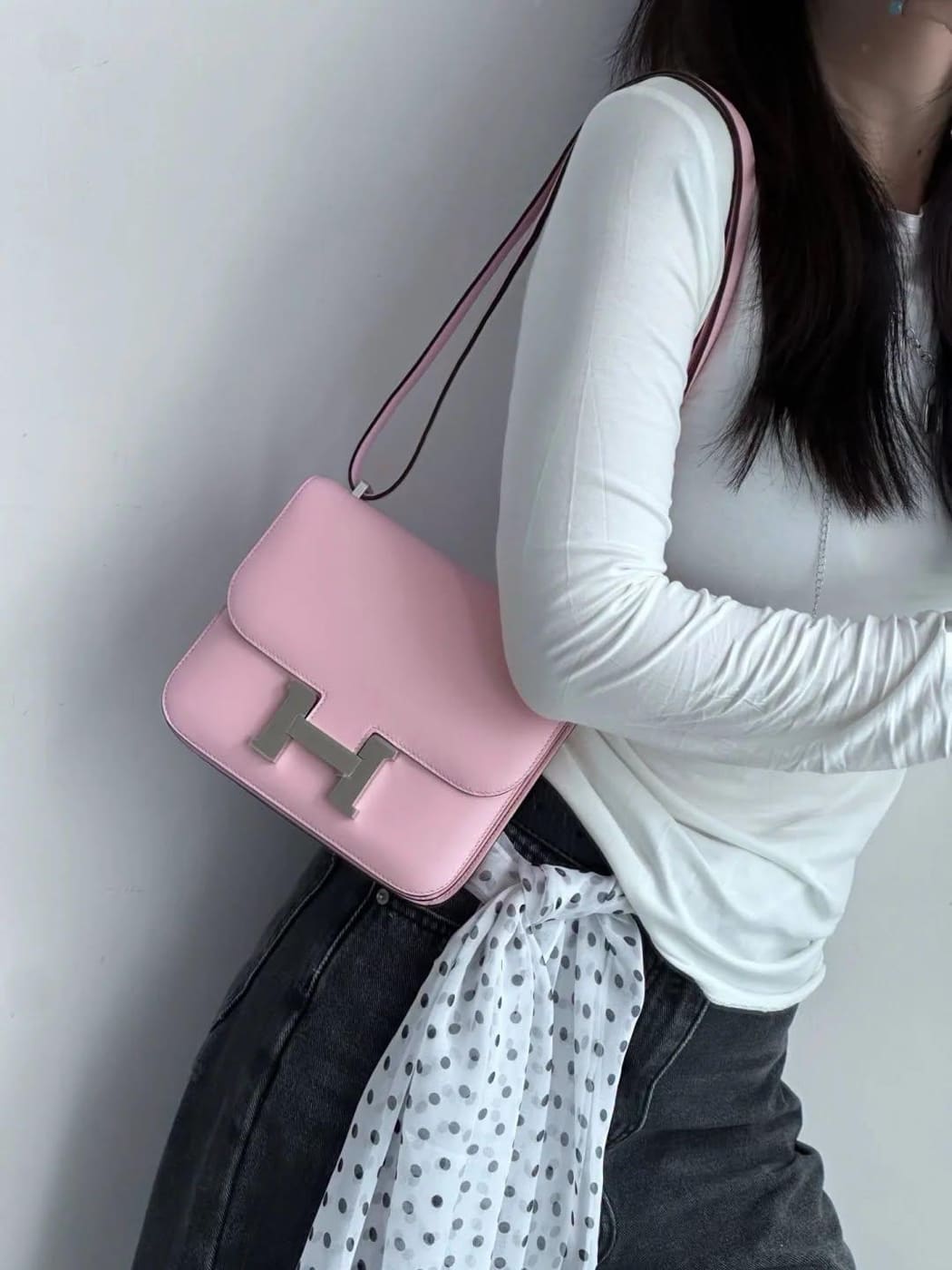 櫻花粉色銀扣Mini Constance
