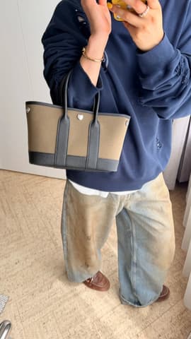 全新全配橄欖綠拼棗棕色 Neo Garden 23 帆布拼皮