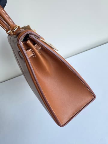 二手99新全配馬鞍皮原色金扣Kelly25 Padded