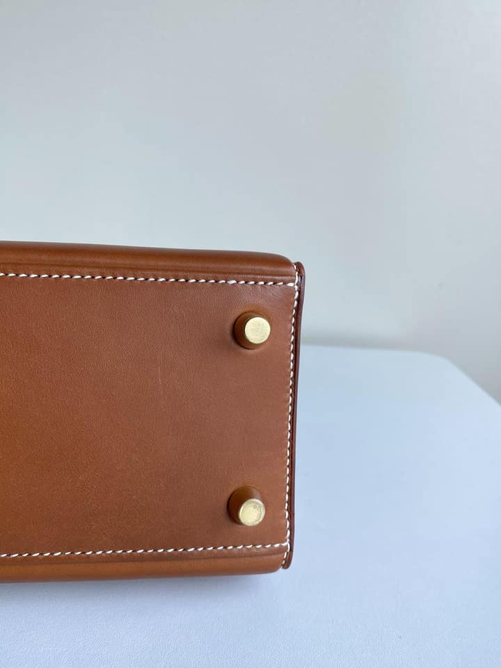 二手99新全配馬鞍皮原色金扣Kelly25 Padded
