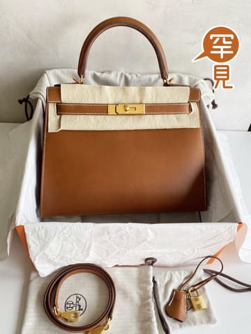 馬鞍皮原色金扣外縫Kelly28