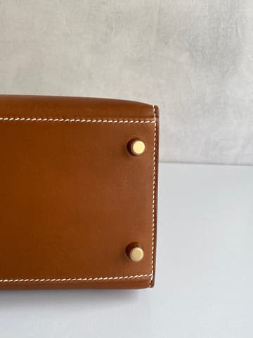 二手98新馬鞍皮原色金扣外縫Kelly28