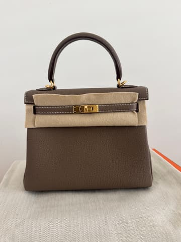 大象灰金扣內縫 Kelly 25
