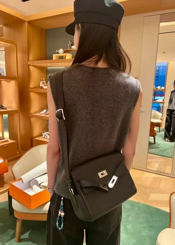 全新全配沼澤綠銀扣 Kelly Messenger 小號