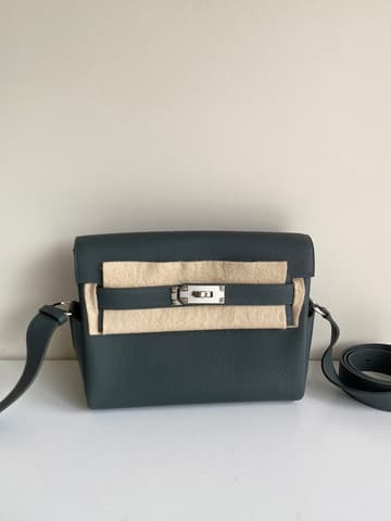 全新全配沼澤綠銀扣 Kelly Messenger 小號