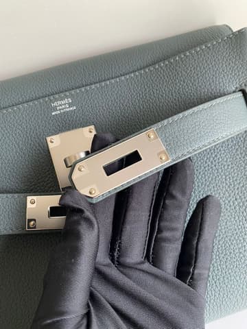 全新全配沼澤綠銀扣 Kelly Messenger 小號