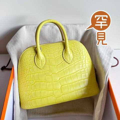 Mini Bolide 霧面方塊鱷魚皮 銀扣