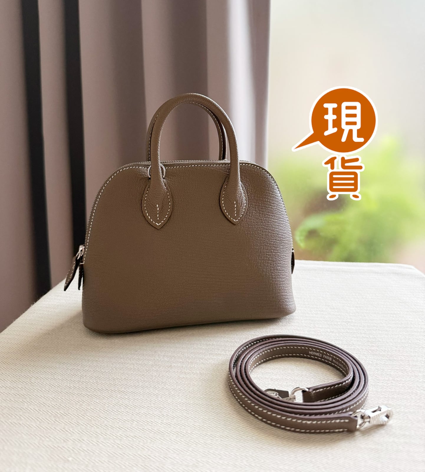 山羊皮大象灰銀扣 Mini Bolide，再補現貨兩件