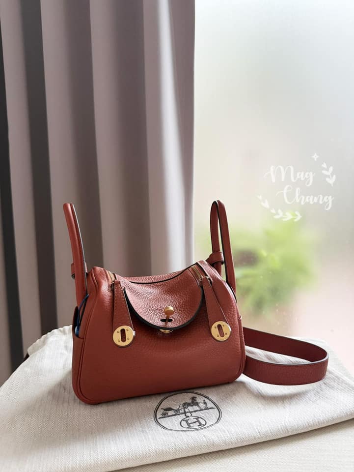 二手99新6C南瓜色金扣Mini lindy一代