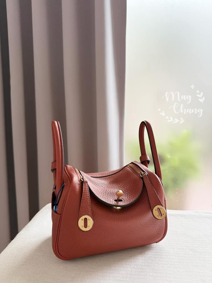 二手99新6C南瓜色金扣Mini lindy一代