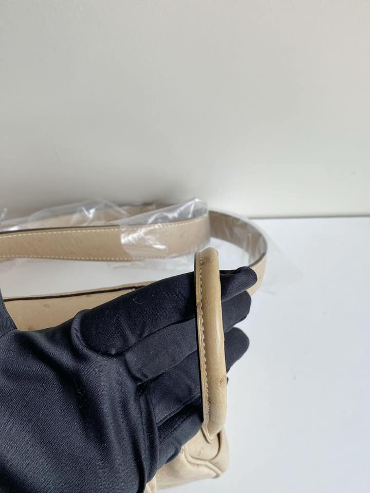 閒置99新全配，風衣灰銀扣鴕鳥皮Mini Lindy一代