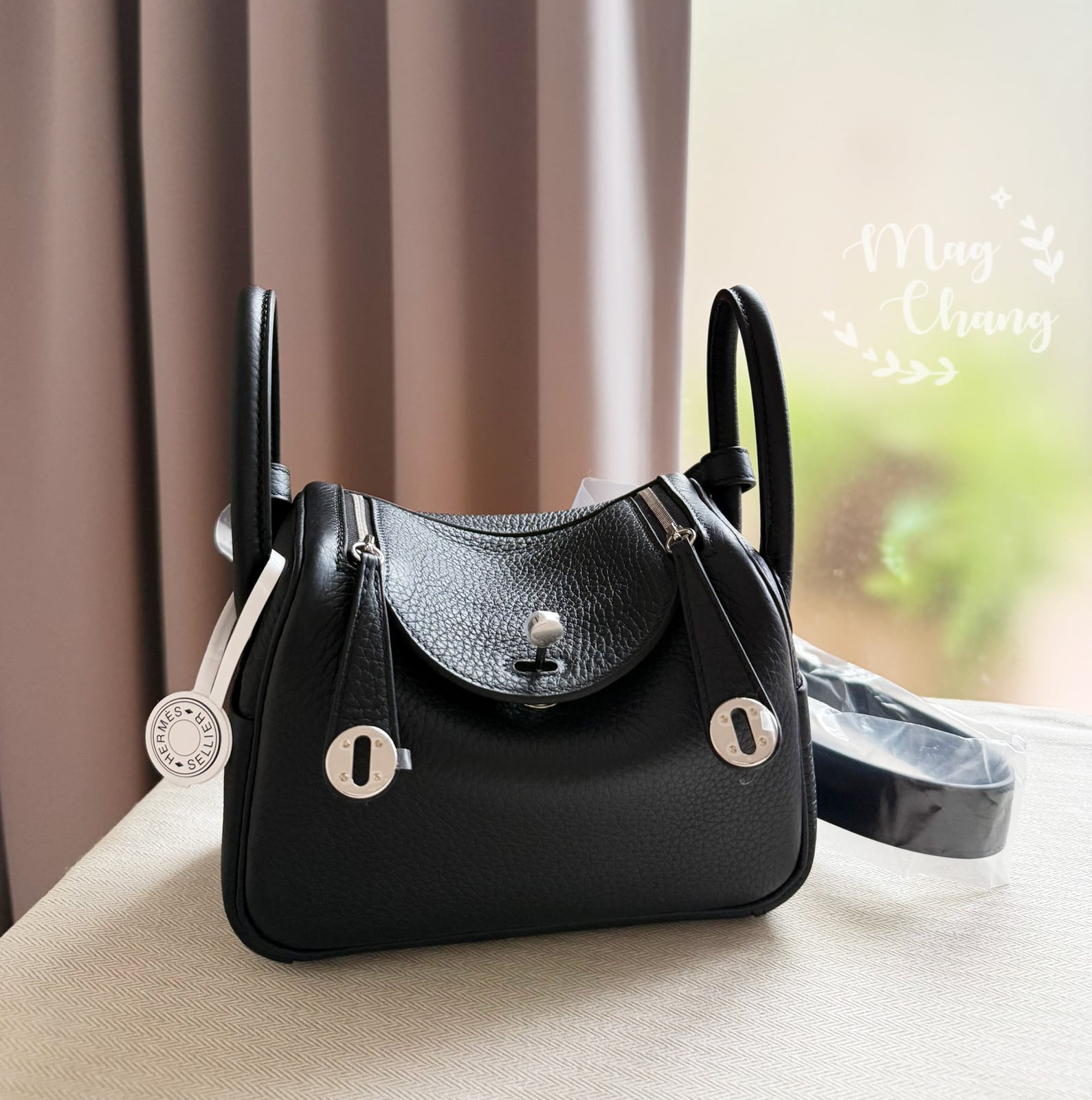 全新全配黑色銀扣 Mini Lindy 二代