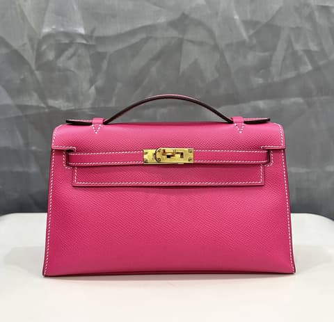 閒置新E5 糖果粉金扣 Kelly Pochette
