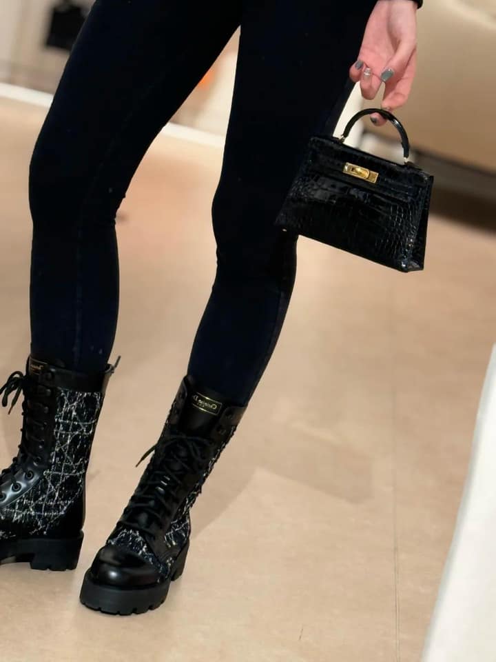 黑金亮面鱷魚 Mini Kelly 2代