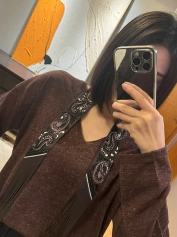全新限量刺繡串珠皮革流蘇 Twilly